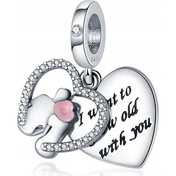 Přívěsek Přívěsek STŘÍBRO 925 Charms Srdce Zamilovaný Pár