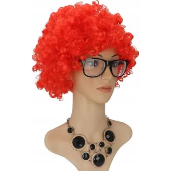 Karnevalová paruka PARUKA AFRO KUDRNATÉ VLASY NA PÁRTY ČERVENÁ