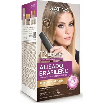 Vlasová regenerace KATIVA KERATINOVÉ NAROVNÁNÍ VLASŮ PRO BLOND VLASY - Sada