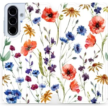 Pouzdro na mobilní telefon Flipové pouzdro Mobiwear - Samsung Galaxy A56 5G - MP04S Luční kvítí (Knížkové flip pouzdro, obal, kryt na mobil Samsung Galaxy A56 5G - MP04S Luční kvítí, materiál Umělá kůže + TPU - ochrana 360°, stojánek, silikonová vanička, magnetické zavírání)