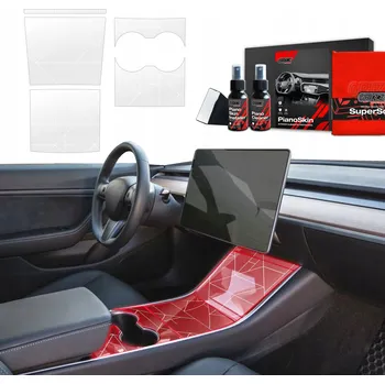 Polep vozidla Lesklá trojúhelníková Fólie interiéru Tesla Model 3 Grizz 4v1 (2017-2020)