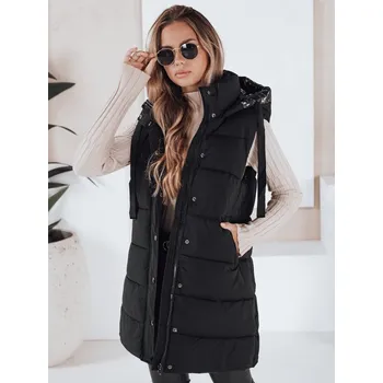 Dámská vesta Dámská dlouhá prošívaná vesta TOLIS černá Dstreet Barva: černá, Velikost: M