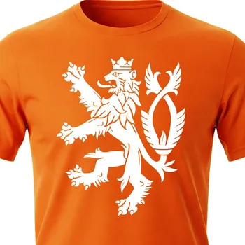 Pánské tričko Tričko Český Lev - velikost 134, Barva Oranžová