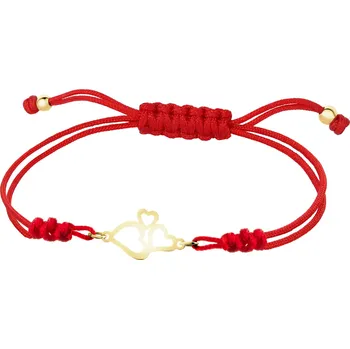 Náramek Náramek s prvky ze žlutého zlata - srdce - AP543-3938