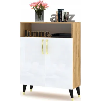 Komoda Komoda Krak Meble 90 x 33,8 x 106 cm dub craft zlatý lesk