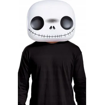 Karnevalová maska Maska na obličej Funko Pop! Maska Jacka Skellingtona plastová kostlivec bílá