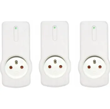 Elektrická zásuvka Sada 3 zásuvek ovládaných dálkovým ovladačem s uzemněním
