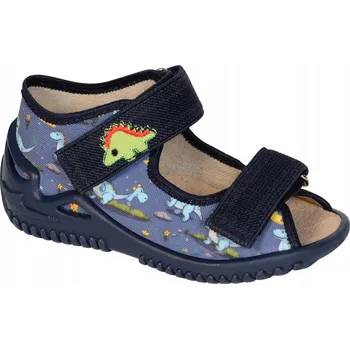 Chlapecké bačkory ZETPOL Dětské papuče Oliwier Dino tmavě modré, velikost 20