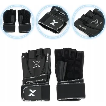 Rukavice Rukavice do posilovny TREXO GymRat černé XL s ochranou zápěstí