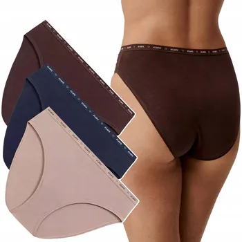 Dámské spodní prádlo KALHOTKY DÁMSKÉ Atlantic Sportovní bavlněné kalhotky s vysokým pasem 3-BALENÍ - XL