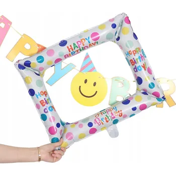 Rám na obraz BALÓNKY NAFUKOVACÍ RÁMEČEK NA FOTOGRAFIE NAROZENINOVÁ DEKORACE FOTORÁMEČEK
