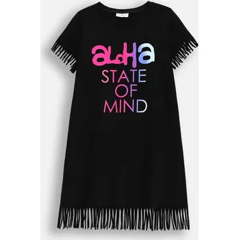 Dámské šaty Šaty pro dívku černé s tylem, krátký rukáv, velikost 164, značka Coccodrillo WC5