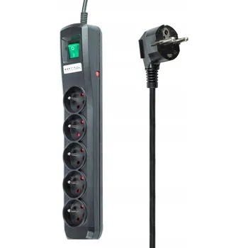 Napájecí kabel Montis MT030-3 Zásuvková lišta 5 zásuvek 3 m černý