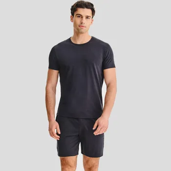 Pánské pyžamo Černé pánské pyžamo s bavlnou, jednoduchý střih Pako Lorente , vel XXL