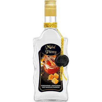 Láhev Butelka zdobiona fala 500ml MIÓD PITNY DOMÁCÍ