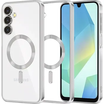 Pouzdro na mobilní telefon Kryt Samsung Galaxy A16 4G/5G Techsuit Luxury Crystal MagSafe - stříbrný