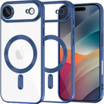 Pouzdro na mobilní telefon Kryt iPhone 17 Air Techsuit Luxury Crystal MagSafe - tmavě modrý