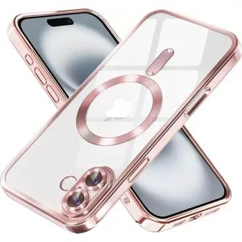 Pouzdro na mobilní telefon Kryt iPhone 16 Techsuit Luxury Crystal MagSafe - růžový