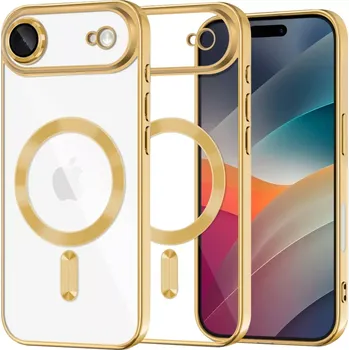 Pouzdro na mobilní telefon Kryt iPhone 17 Air Techsuit Luxury Crystal MagSafe - zlatý