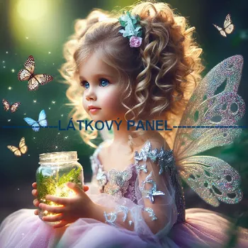 Látkový panel - Motýlí víla - AVS-003 Velikost: 35x35cm, Materiál: Úplet