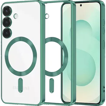 Pouzdro na mobilní telefon Kryt Samsung Galaxy S23 FE Techsuit Luxury Crystal MagSafe - světle zelený