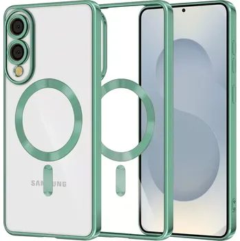 Pouzdro na mobilní telefon Kryt Samsung Galaxy S25 EDGE Techsuit Luxury Crystal MagSafe - světle zelený