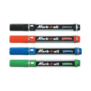 Permanentní popisovač "Mark-4-all", černá, 1,5-2,5mm, kuželový hrot, STABILO