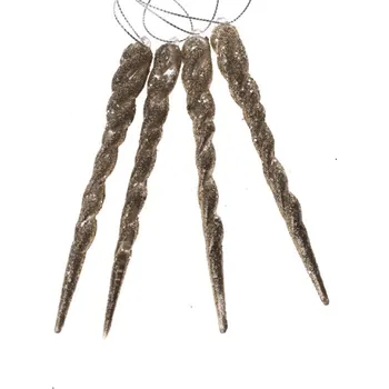 Vánoční dekorace Vánoční Rampouch zlatý 4ks