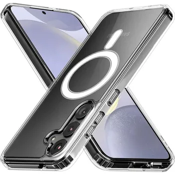 Pouzdro na mobilní telefon POUZDRO ZADNÍ KRYT POUZDRO MAGSAFE BEZBARVÉ PRO SAMSUNG GALAXY S24 FE + SKLO