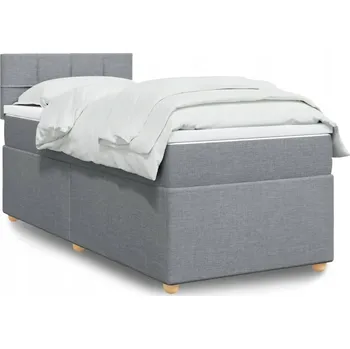 Postel Čalouněná jednolůžková postel VidaXL 100x200 cm, odstíny šedé