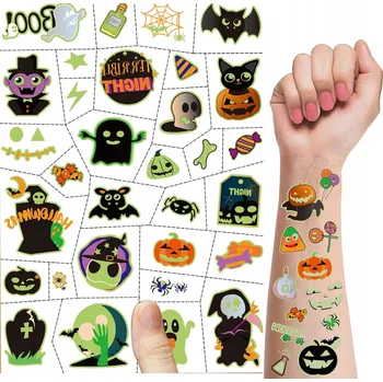 Odstranitelné tetování Smyvatelné tetování 10x Halloween, 10 archů pro děti HAL-231