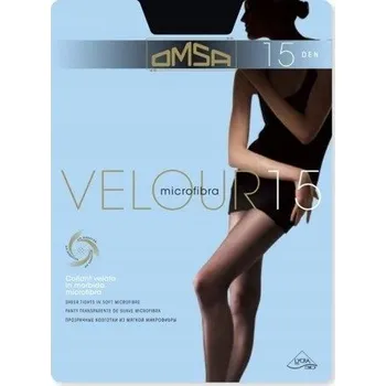 Dámské punčochy Hladké Punčocháče OMSA Velour 15 DEN béžové CARAMELLO, velikost 4