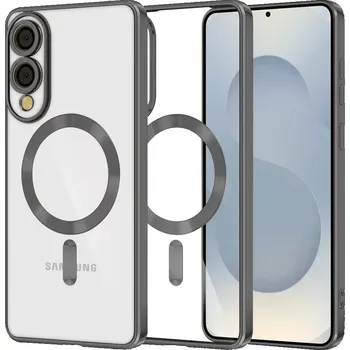 Pouzdro na mobilní telefon Kryt Samsung Galaxy S25 EDGE Techsuit Luxury Crystal MagSafe - černý