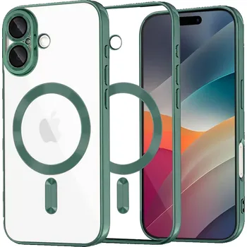 Pouzdro na mobilní telefon Kryt iPhone 17 Techsuit Luxury Crystal MagSafe - tmavě zelený