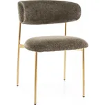 Čalouněná jídelní židle ELTON Raven olivově zelená/zlatá