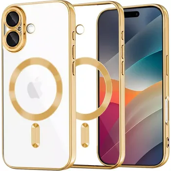 Pouzdro na mobilní telefon Kryt iPhone 17 Techsuit Luxury Crystal MagSafe - zlatý