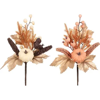 umělá květina Autronic Větev umělá - dýně, bobule a jehličí, mix 2 druhů, cena za 1 ks, sada 6 ks