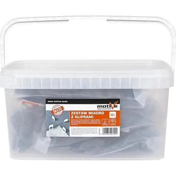 MOTIVE Nivelační klipsy 1,5 mm – 330 ks v plastové nádobě 10 l