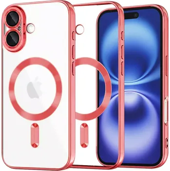 Pouzdro na mobilní telefon Kryt iPhone 16 Techsuit Luxury Crystal MagSafe - červený