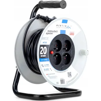 Napájecí kabel Prodlužovací Kabel na bubnu Montis 20 m, 4 ks, šedý