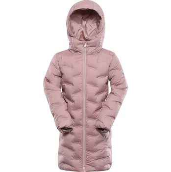 Dámský kabát Dětský hi-therm kabát s impregnací ALPINE PRO AWEDO růžová 104-110