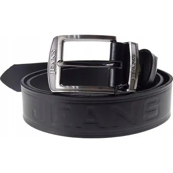 Opasek Pánský kožený Pásek POLSKÝ JEANS černý 150