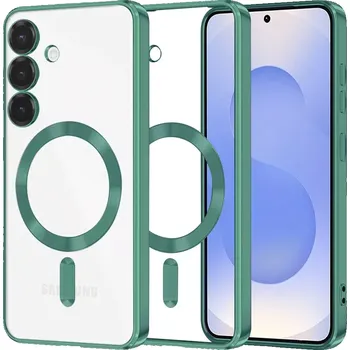 Pouzdro na mobilní telefon Kryt Samsung Galaxy S25 Techsuit Luxury Crystal MagSafe - světle zelený