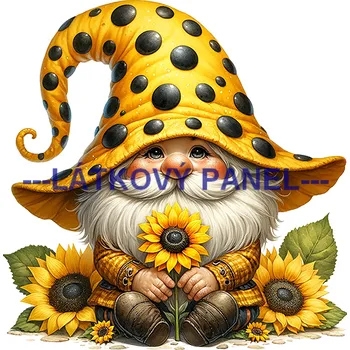 Látkový panel - Skřítek slunečnicový - AVS-012 Velikost: 15x15cm, Materiál: Kočárkovina