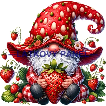 Látkový panel - Skřítek jahodový - AVS-021 Velikost: 30x30cm, Materiál: Mikroplyš