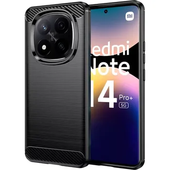 Pouzdro na mobilní telefon Kryt Xiaomi Redmi Note 14 Pro+ 5G, Techsuit CarbonFiber černý