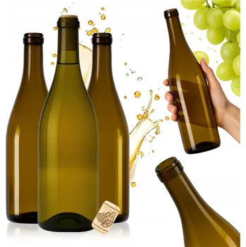 10 x BURGUNDSKÉ LÁHVE NA VÍNO TINKTURY NA VÍNO ŠŤÁVY LIKÉRY 750ML 0,75L ZÁTKY