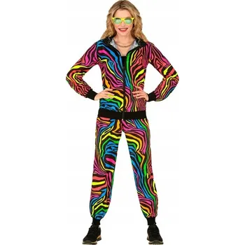 Karnevalový kostým KOSTÝM TEPLÁKOVKA TEPLÁKOVÁ SOUPRAVA DISCO PARTY 80. LÉTA XL