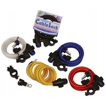 Moto oblečení Lanko s zámkem OXFORD Cable Lock ČERVENÉ 1,8 m