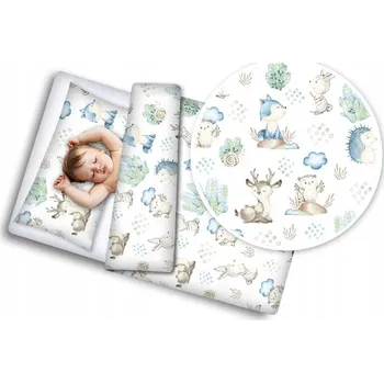 Povlečení Dětské bavlněné povlečení do postýlky 120x90 cm BABYMAM PREMIUM - Vlk a kamarádi